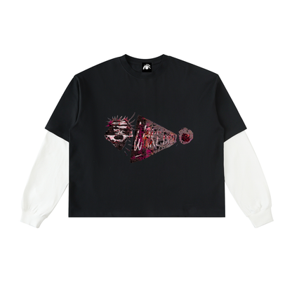 Used To Discomfort Layered Long Sleeve Shirt