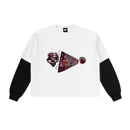 Used To Discomfort Layered Long Sleeve Shirt